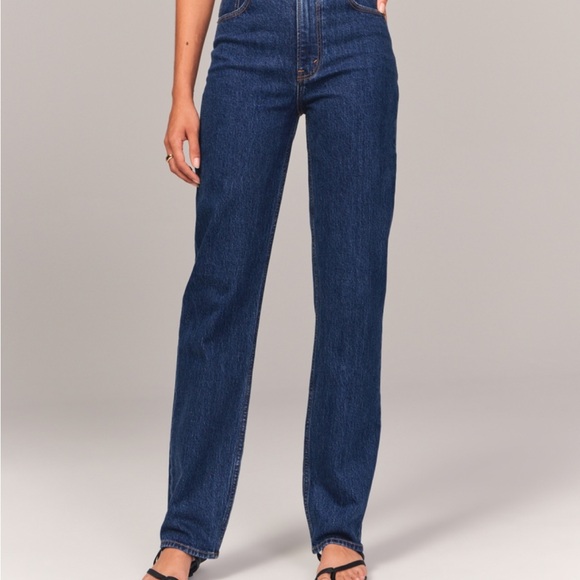 Abercrombie & Fitch Denim - Abercrombie & Fitch Ultra High Rise 90s Straight Leg Dark Wash Jeans 26
